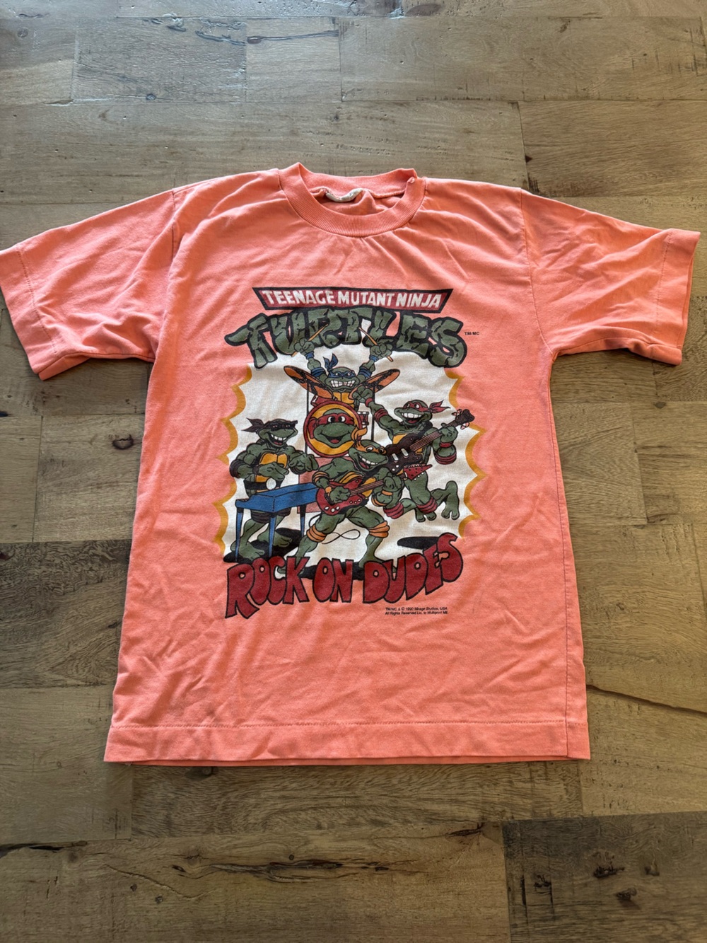 Vintage 1990 Teenage Mutant Ninja Turtles Half Shell Kids Shirt M mirage studio
